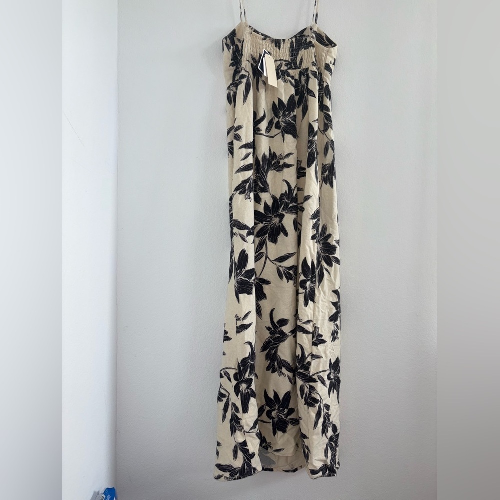 NWT Linen Tropical Neutral Maxi Dress - Picture 5 of 13